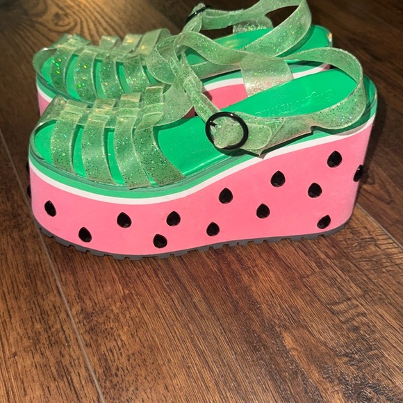Women’s Glittery Watermelon Platform Sandals Dolls Kill - Picture 2 of 8